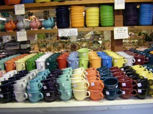 A little eye candy, esp. for my old school chum, Franc, a Fiesta ware collector, who really needs to come in for a visit.